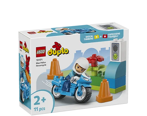 Niebieski motocykl policyjny