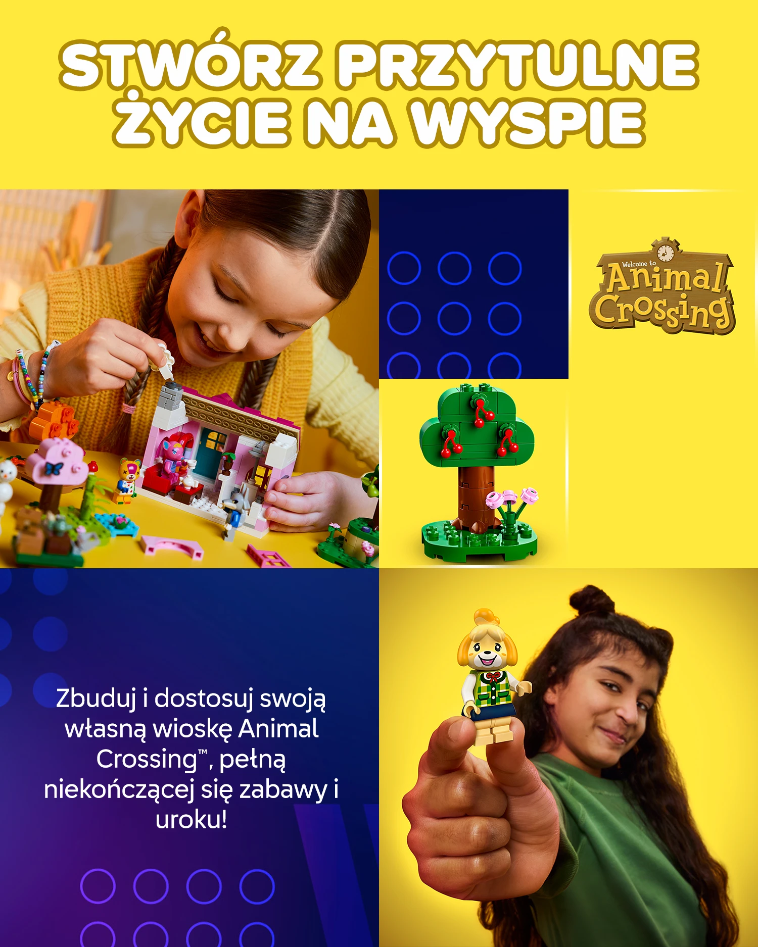 Zbuduj i dostosuj swoją własną wioskę Animal Crossing™, pełną niekończącej się zabawy i uroku!