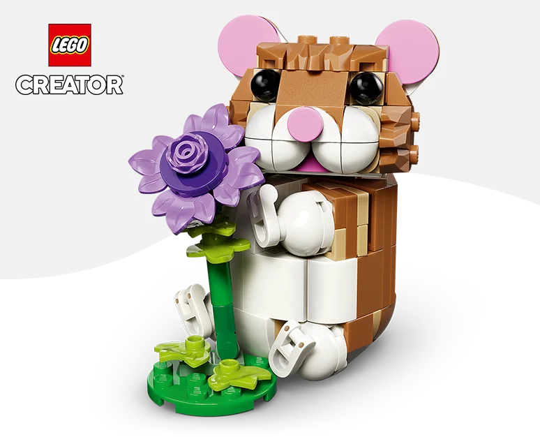 Uroczy chomik z kwiatkiem